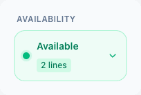 The availability switch set to Available in the dashboard